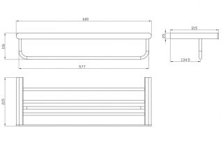 Полка для полотенец Milacio Ultra MCU.965.GD брашированное золото
